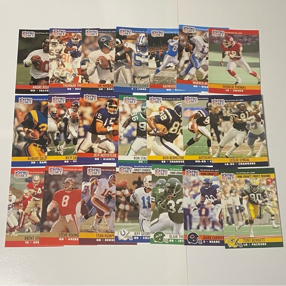 1989 - 1990  Pro Set Football Cards Lot of 87 Cards Vintage - Picture 6 of 8